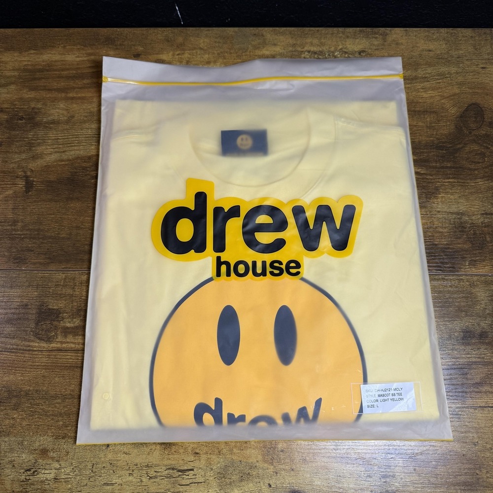 Drew House Mascot DH-HJ2121-MCLY Light Yellow‎ Cotton T-Shirt Mens Size L